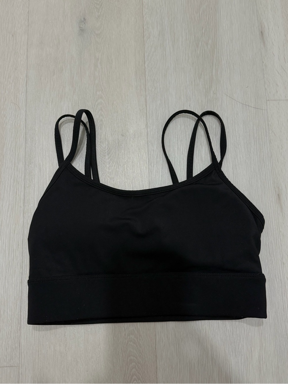 Adanola Black Double Thin-Strap Sports Bra